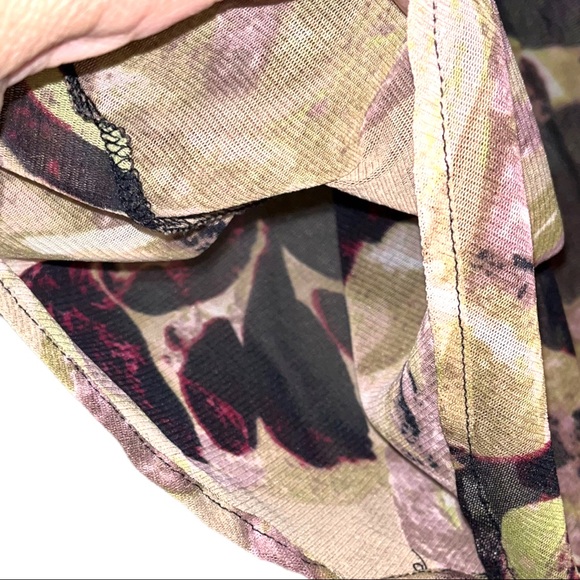 NWOT BCBGMAXAZRIA Sheer Black and Cream Print Oversized Flowy Top Size Small - Picture 9 of 12